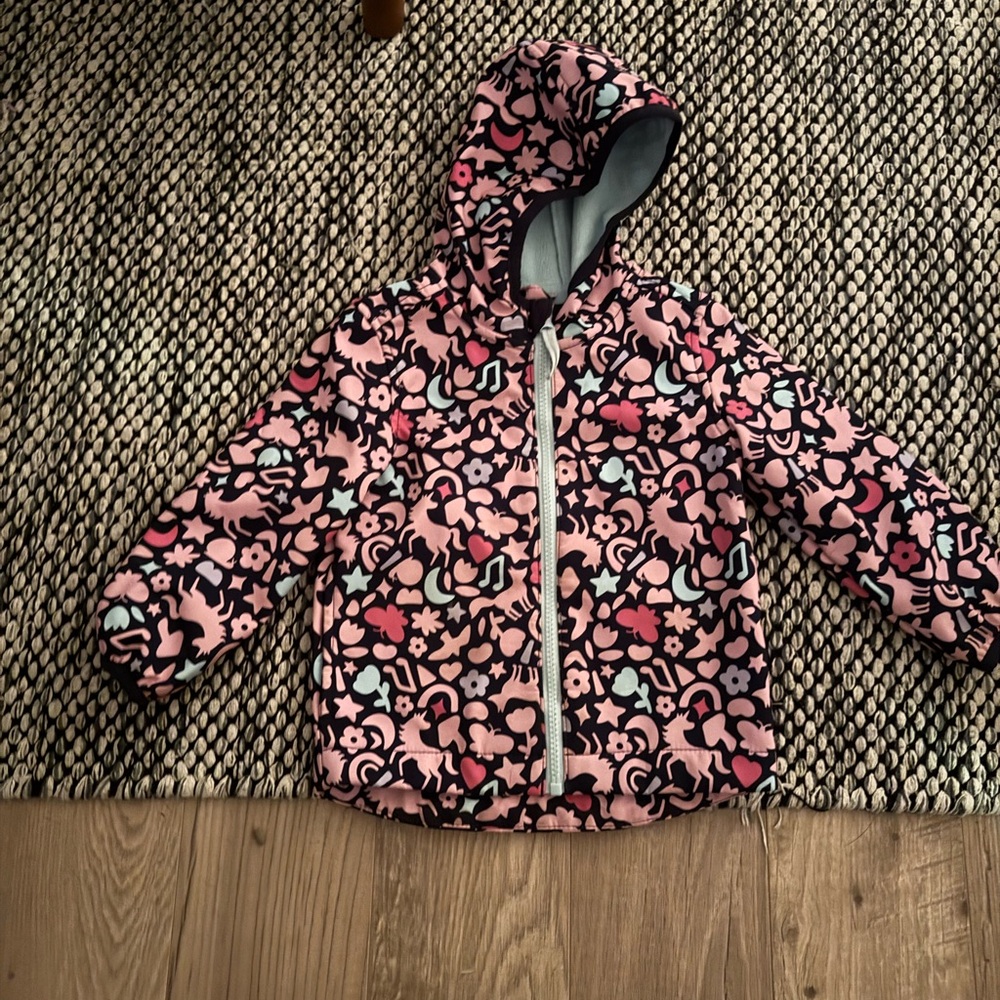 Cat & Jack Pink and Black Patterned Puffer Jacket